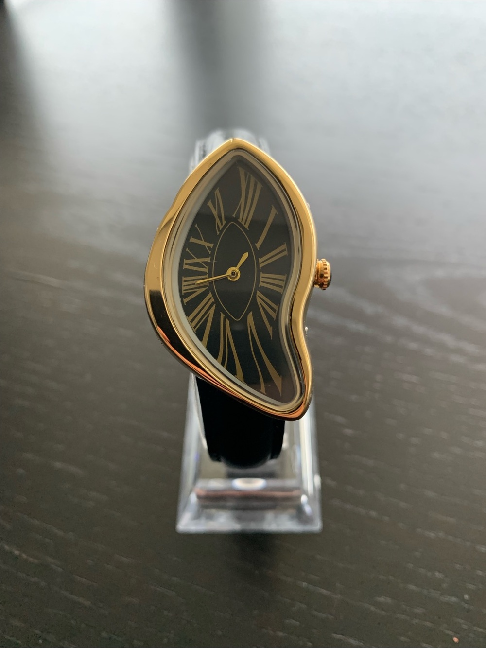 Brand New Dali Crash Watch  Black Dial Gold Bezel